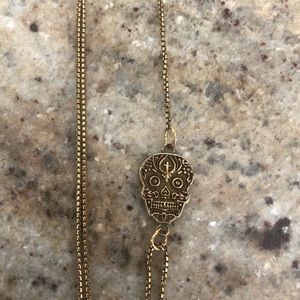Alex and Ani Sugar Skull Necklace in Gold